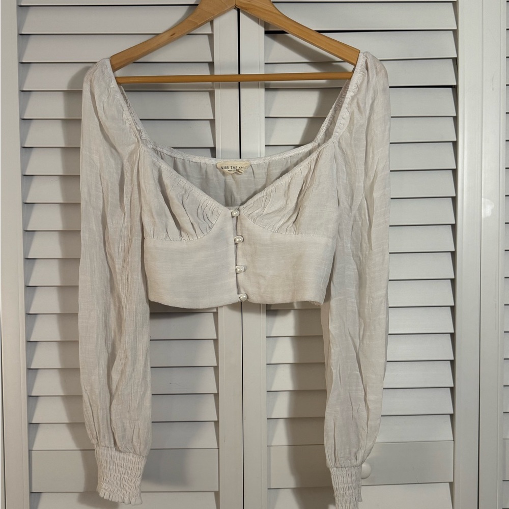 UO White Long Sleeve Women's Top